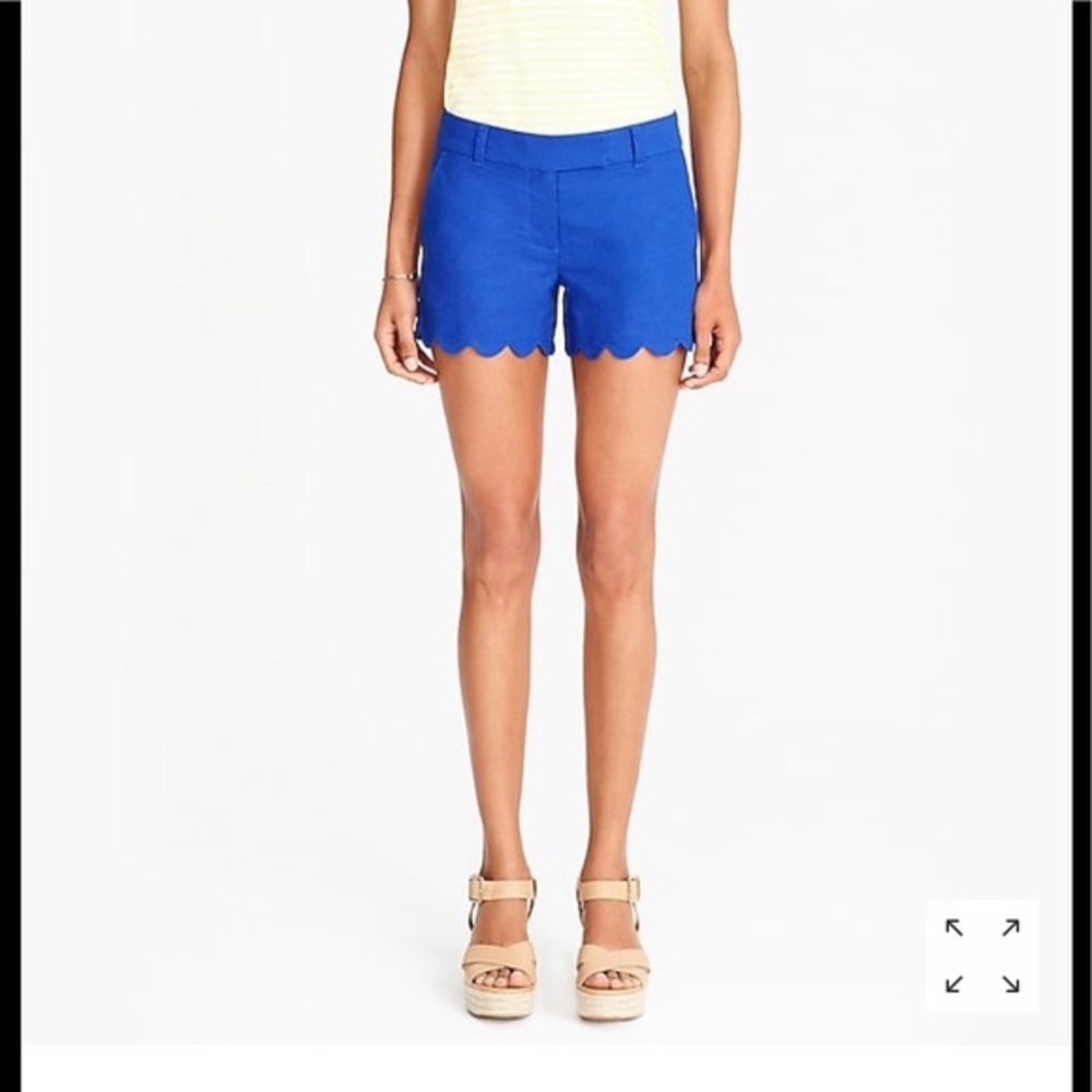 J. Crew Cotton-Linen Scalloped shorts size 4 NWOT